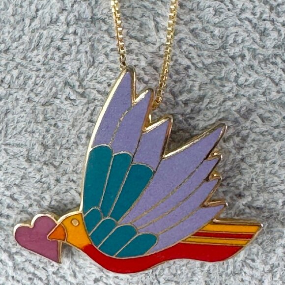 Vintage Rare LAUREL BURCH Celeste Birds Pendant and Brooch - Picture 2 of 6